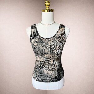 Vintage Joseph Ribkoff Sequin Print Tank